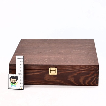 Drevená krabička Creative Deco na čaj hnedá
