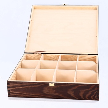 Dřevěná krabička Creative Deco ‎na čaj hnědá