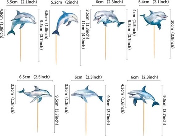 Blumomon 28ks Dolphin zatvárače na cupcaky Jungle Safari Animals Dekorácia tort Zvieratká Figúrky na