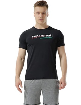 Pánská trička Běh Fitness Sport S krátkým rukávem Černá M
