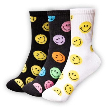 Generic Smile Pattern_3 colors dámské ponožky, světle růžové, 35-39, W-L-002