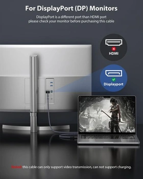 Kábel USB C DisplayPort 8K@60Hz Maxonar 4K@60Hz/144Hz/120Hz 5K@60Hz 2K@240Hz Thunderbolt 3/4 na