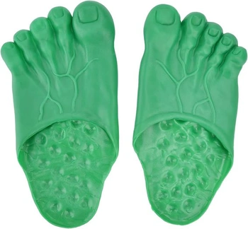 HERCHR papuče, hobitie nohy cosplay hulk zelené obrie nohy bigfoot grófske papuče halloween