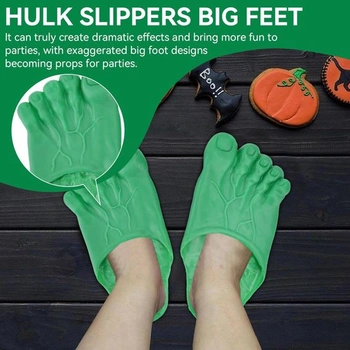 HERCHR papuče, hobitie nohy cosplay hulk zelené obrie nohy bigfoot grófske papuče halloween