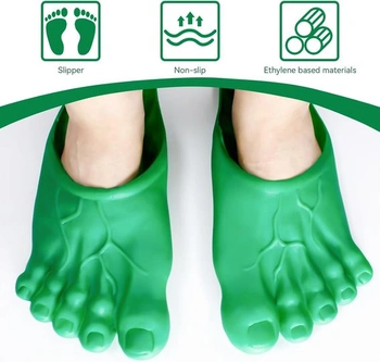 HERCHR papuče, hobitie nohy cosplay hulk zelené obrie nohy bigfoot grófske papuče halloween