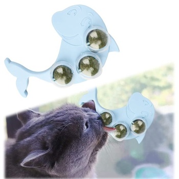 3 balení kočičí koule pro kočky Wall, Dolphin Cat Toys Wall Ball Mint koule, Jedlé hračky pro kočky