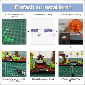 Prepojovací kábel (5 cm) pre osvetlenie Lego DIY/MOC (balenie 2 ks), prepojovací kábel pre Lego a