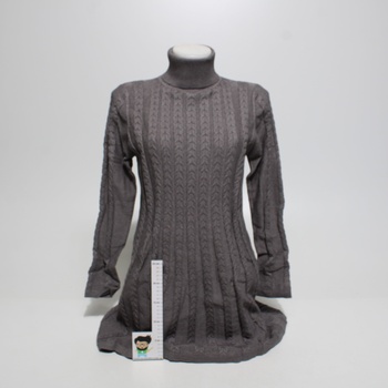 Rolákové pletené šaty Gyabnw XL sivé