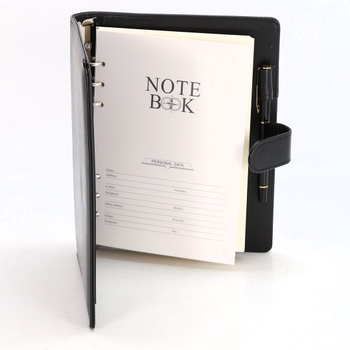 BESTOO Notebook A5 Kožený Filofax Doplňovací Diář Výkonná konferenční složka 6 kroužkových pořadačů