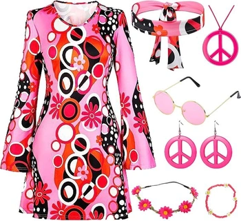Antsparty hippie kostým pre ženy 60-70 leta