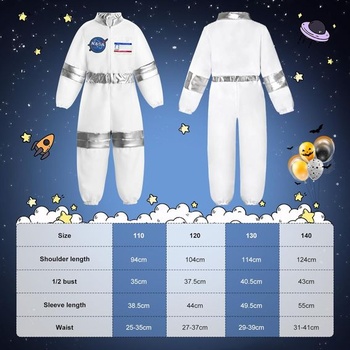 MAXHJX Kostýmová kombinéza astronauta pre deti: Vesmírna kombinéza pre deti Kostým astronauta NASA