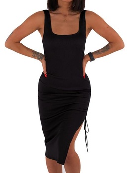 YBENLOVER Dámské sexy letní šaty pro volný čas bez rukávů, černé, XL
