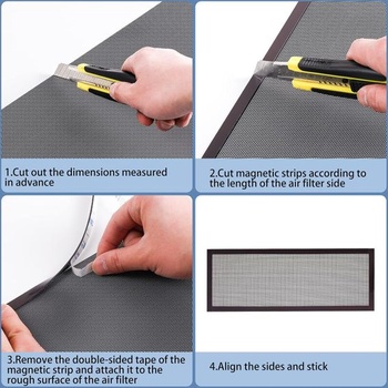 YSSHUI [4 ks] 400 x 300 mm DIY PC kryt prachový filter s otvorom 1,2 mm, PVC prachotesný sieťový