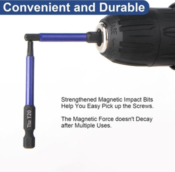 HPHOPE Professional Torx sada bitov 12 kusov, sada skrutkovacích bitov T5 - T40, dĺžka 65 mm,