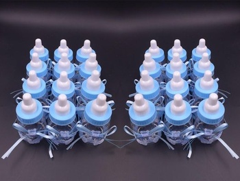 JZK 24 x Blue Baby Bottle Darčekové krabičky Darčekové bonboniéry Darčekové bonboniéry na párty Pochúťky