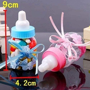 JZK 24 x Blue Baby Bottle Darčekové krabičky Darčekové bonboniéry Darčekové bonboniéry na párty Pochúťky