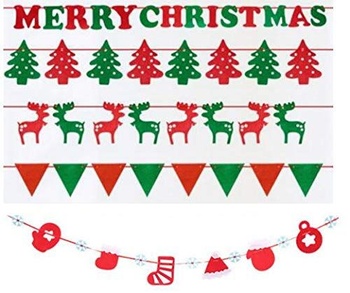 YuCool balení 5 veselých vánočních plstěných bannerů,…