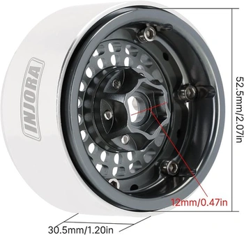 INJORA 1.9 Beadlock ráfik kolesa s hliníkovým ofsetom -10mm pre 1/10 RC Crawler SCX10 Pre TRX4 VS4-10