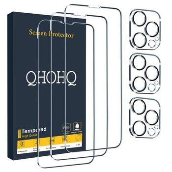 QHOHQ 3 kusy pancéřové filmové ochranné fólie pro iPhone 13 Pro 6.1