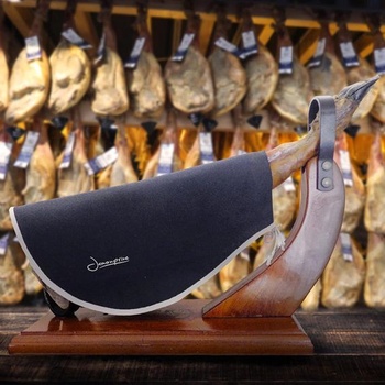 Potah na šunku černý s šedým okrajem Jamonprive - ideální jako potah na šunku Serrano nebo Iberico