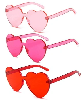 Dollger Hot Pink a růžové a červené sluneční brýle ve tvaru srdce