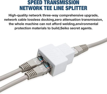 Zásuvka adaptéra COVVY RJ45, adaptér rozbočovača RJ45 1 až 2 duálny port samica Cat 5/Cat 6 LAN