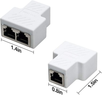 Zásuvka adaptéra COVVY RJ45, adaptér rozbočovača RJ45 1 až 2 duálny port samica Cat 5/Cat 6 LAN