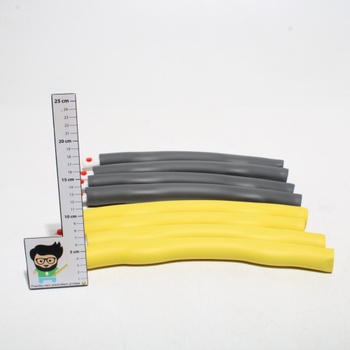 Fitness pneumatika Hula Hoop pro hubnutí Pneumatika Hoola Hup s mini páskou (4 uzly žlutá + šedá)