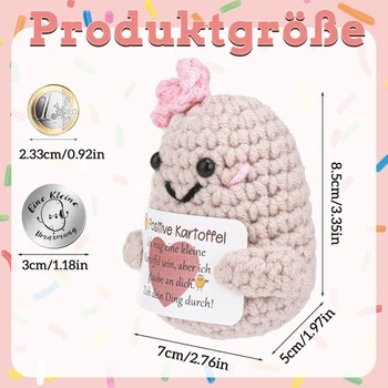 Lvefyti Pocket Hug Positive Potato, Pletená vlnená zemiaková bábika a Small Hug Lucky Charm,