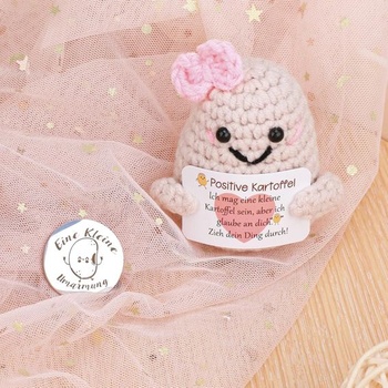 Lvefyti Pocket Hug Positive Potato, Pletená vlnená zemiaková bábika a Small Hug Lucky Charm,