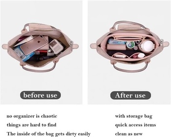 D.DUO Bag Insert Organizer Kabelka Příslušenství Longchamp Long Handle Tote Bag (L (Long Handle),