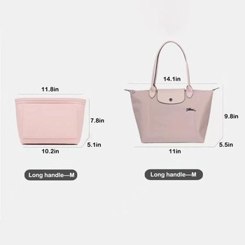 D.DUO Bag Insert Organizer Kabelka Příslušenství Longchamp Long Handle Tote Bag (L (Long Handle),