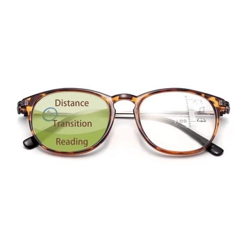 Amorays Progresivní multifokální brýle na čtení Muži Ženy Kulaté Vintage Anti Blue Light Prevention