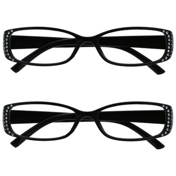 Společnost brýlí na čtení Black Diamonte Style Reader Value Pack 2 Designer Style Women Dámské