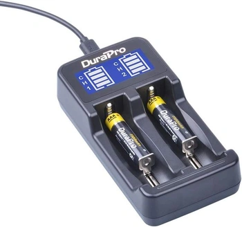 Inteligentní nabíječka DuraPro LCD s duálním USB portem pro Li-Ion/NI-MH/NI-Cd 18650 18500 18490
