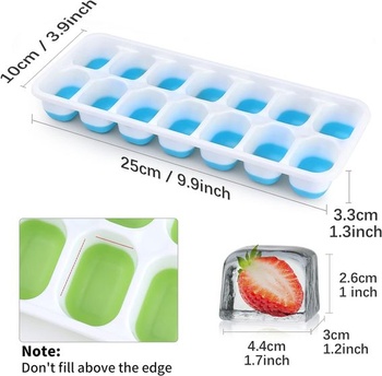 Silikónová forma na ľadové kocky s vekom bez BPA, 8 balení JRISBO tácok na ľadové kocky