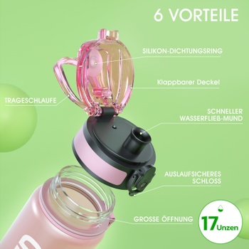 Fľaša na pitie Sahara Sailor, športová fľaša na pitie, [BPA-free Tritan] 500ML nepriepustná športová
