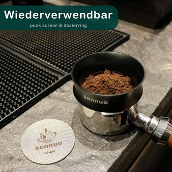 Krúžok na dávkovanie kávy 58 mm a 58,5 mm sitko na puk, hliníkový kovový lievik na espresso Presné