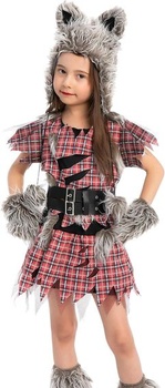 Strašidelné výtvory Kostým vlkodlaka pro dívky Halloween Oblékání Halloween Trick or Treat Role