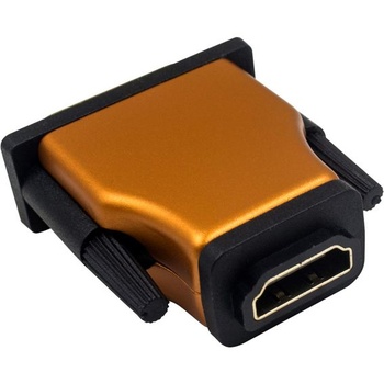 Duttek adaptér DVI na HDMI, oranžový, konvertor HDMI samice na DVI samec s pozlaceným 1080P Full HD