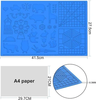 Šablóna 3D pera LATTCURE s držiakom na 2 prsty | 41,5 cm x 27,5 cm Šablóna pera pre 3D tlač, veľká