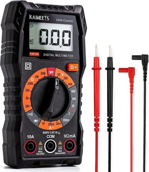 Digitálny multimeter KAIWEETS KM100, merač napätia pre AC/DC napätie, jednosmerný prúd, kontinuita,