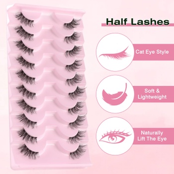 Sixstarhair polovičné riasy s Bondom snd Seal Sada umelých rias Clear Band Falošné polovičné riasy