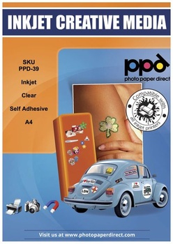 PPD 10xA4 inkoustová etiketová fólie, transparentní, samolepící pro všechny inkoustové tiskárny