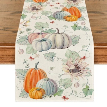 Artoid Mode Dýně Slunečnice Listy Podzim Stolní běh Sezónní dekorace kuchyňského stolu Dekorace na