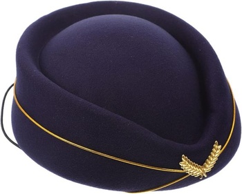 NUOBESTY Klobúk letušky Kostým letušky pre ženy Cosplay Klobúk Klobúk letušky Čierny Kostým