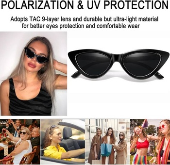 Joopin Dámské sluneční brýle Polarizované kočičí oko UV ochrana Vintage sluneční brýle Kočičí brýle