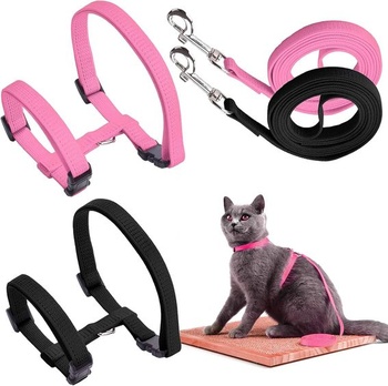 YUTOU 2 Pack mäkký postroj pre mačky s vodítkom odolným proti úniku, nastaviteľný nylonový postroj,