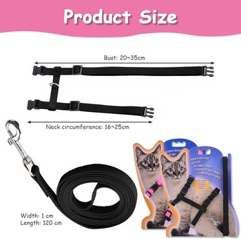YUTOU 2 Pack mäkký postroj pre mačky s vodítkom odolným proti úniku, nastaviteľný nylonový postroj,