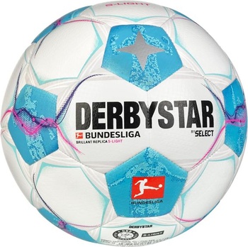 Derbystar Bundesliga Brilliant Replica S lopta, biela/modrá/ružová, 5